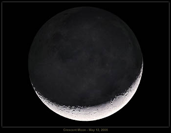 Crescent Moon with Earthshine, May 12,2005