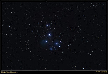 M45 - The Pleiades, December 1, 2005