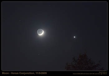 The Moon and Venus, November 5, 2005