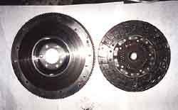 [Old Flywheel And Centerforce Dual Friction Clutch Disk; Click to See a Larger Image]